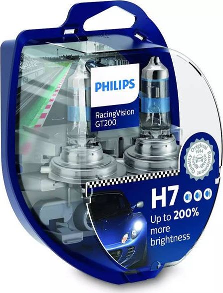 Philips H7 Racing Vision GT200 200% duo 2pcs/set auto spuldze