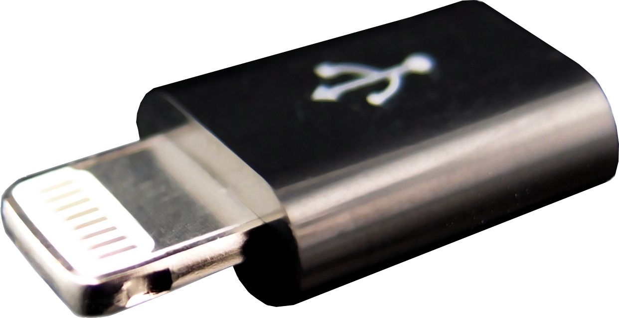 Adapter USB PowerNeed Lightning - microUSB Czarny  (I5M) I5M (5908246723811)
