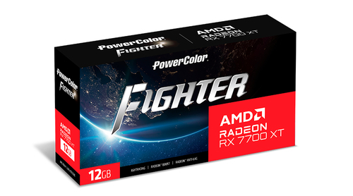 Graphics card PowerColor Radeon RX 7700 XT Fighter 12GB OC GDDR6 video karte