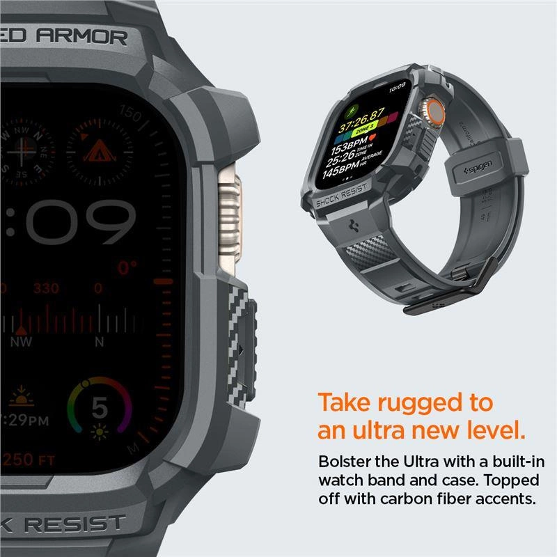 Spigen Rugged Armor Pro Case for Apple Watch Ultra 1|2 (49 mm) - Dark Gray 24648-0 (8809971222693)