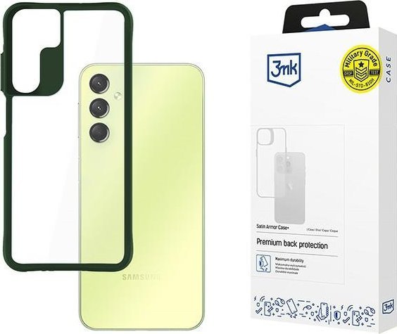 Samsung Galaxy A25 5G - 3mk Satin Armor Case+ Green maciņš, apvalks mobilajam telefonam