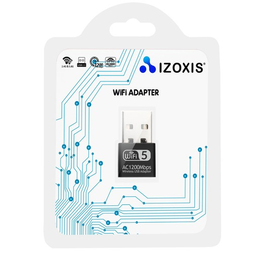 Izoxis bezvadu Wi-Fi adapteris 1200 Mb|s (2,4 GHz | 5 GHz| USB 3.0, IEEE 802.11b | g|n|a|ac)