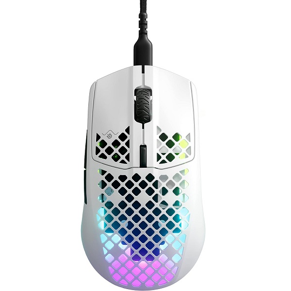 SteelSeries Gaming Mouse Aerox 3 (2022 Edition), Optical, RGB LED light, Snow, Wired Datora pele