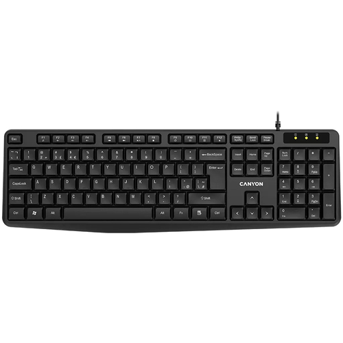CANYON keyboard KB-1 EN Wired Black klaviatūra