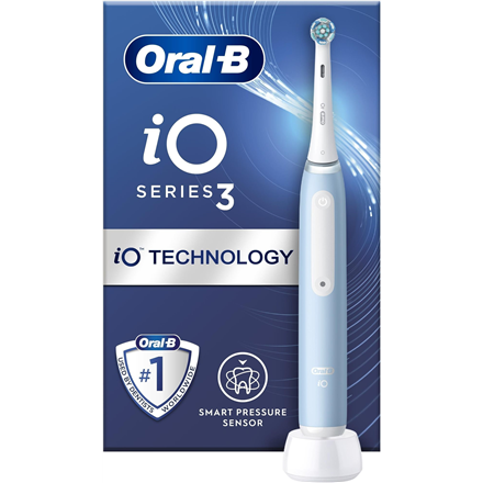 Oral-B Electric Toothbrush iO3 Series Rechargeable, For adults, Number of brush heads included 1, Ice Blue, Number of teeth brushing modes 3 mutes higiēnai