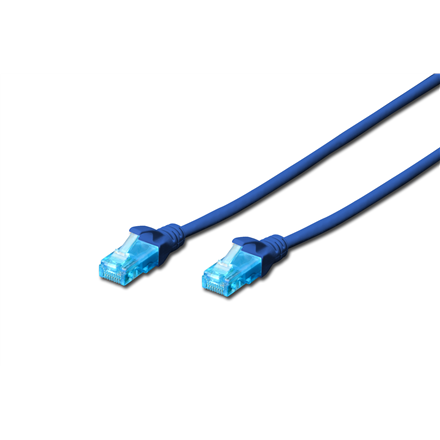 DIGITUS Premium CAT 5e UTP patch cable, Length 3m, Color blue kabelis, vads