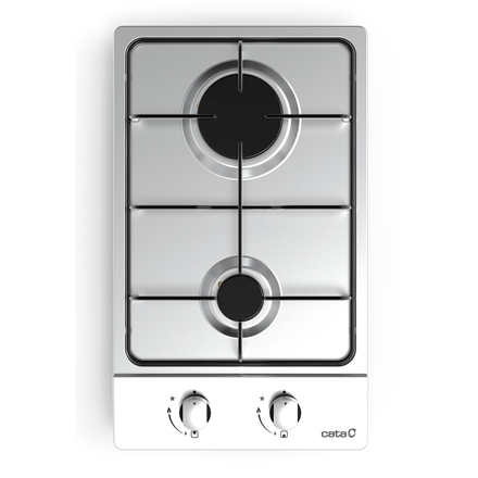 CATA Hob GI 3002 X Gas, Number of burners/cooking zones 2, Rotary knobs, Stainless steel plīts virsma