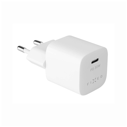 Fixed Mini USB-C Travel Charger Fast charging, White, 30 W iekārtas lādētājs