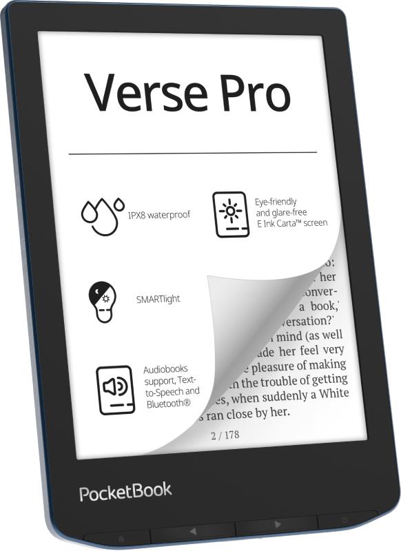 PocketBook Verse Pro (634) reader blue Elektroniskais grāmatu lasītājs