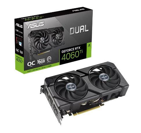 Graphics Card|ASUS|NVIDIA GeForce RTX 4060 Ti|16 GB|GDDR6|128 bit|PCIE 4.0 16x|Dual Slot Fansink|1xHDMI|3xDisplayPort|DUAL-RTX4060TI-O16G-EV video karte