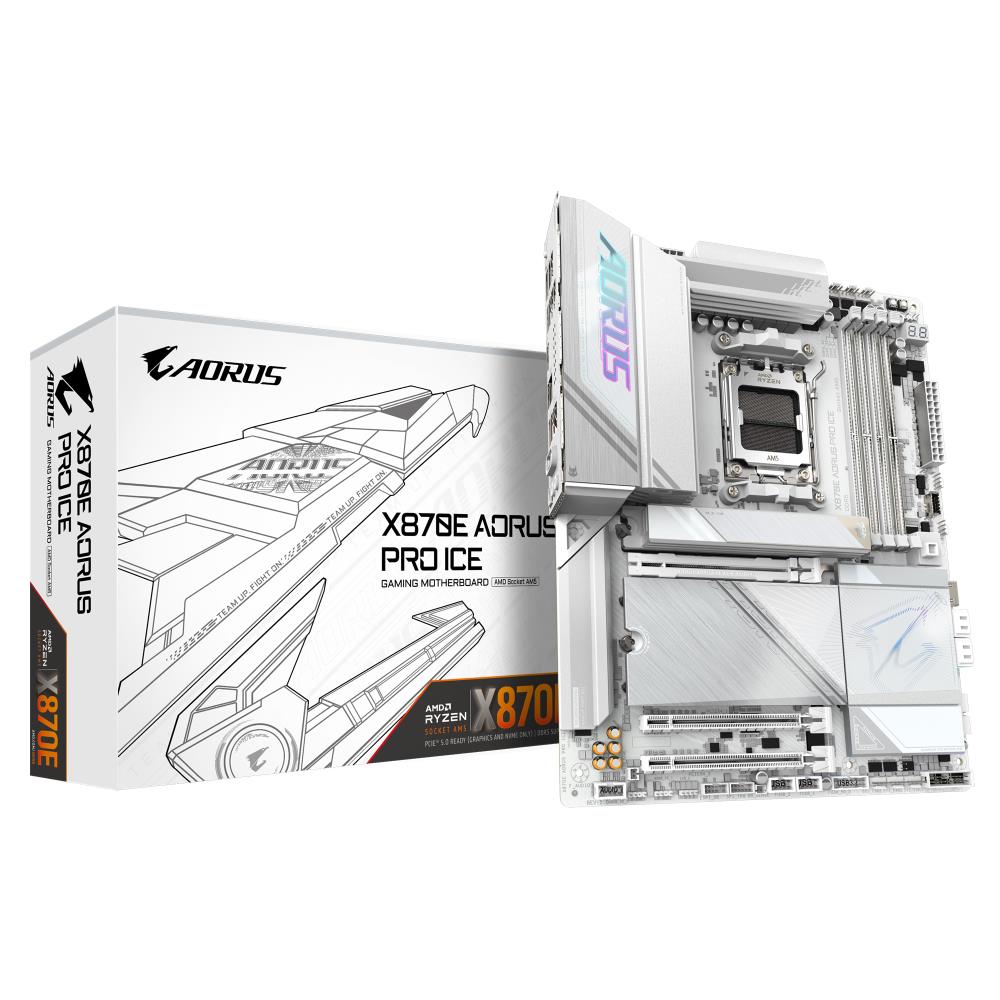 GIGABYTE X870E AORUS PRO ICE AM5 ATX MB pamatplate, mātesplate