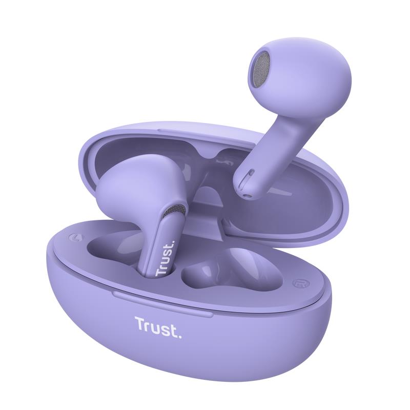 Trust Yavi Headset True Wireless Stereo (TWS) In-ear Calls/Music USB Type-C Bluetooth Purple austiņas