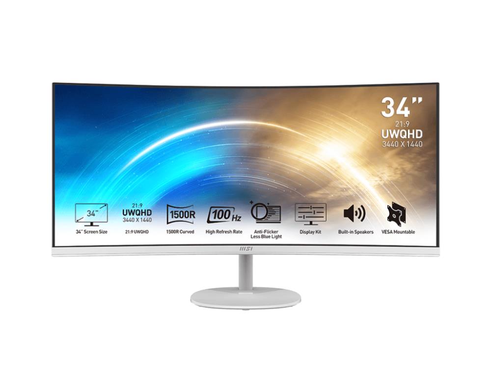 MSI PRO MP341CQW 34inch VA UWQHD Curved monitors