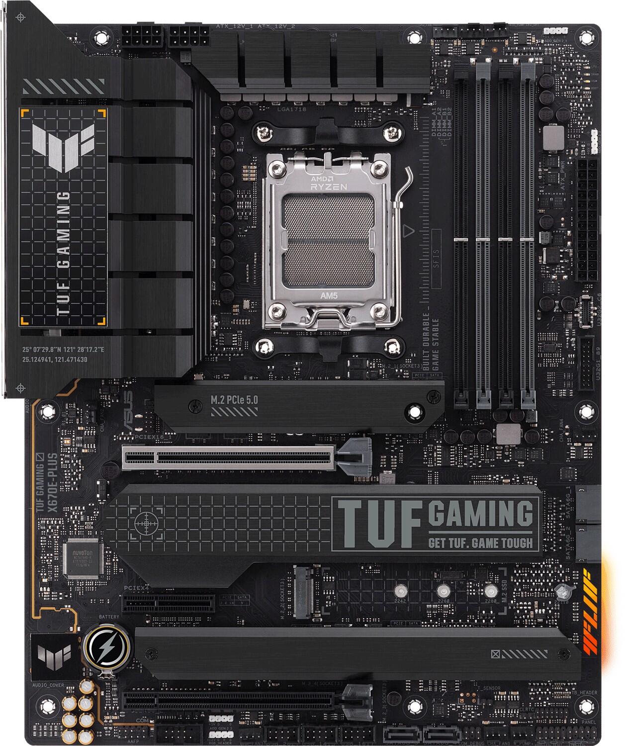 ASUS TUF GAMING X670E-PLUS AM5 ATX MB pamatplate, mātesplate