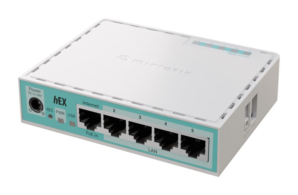 MikroTik RouterBOARD hEX | E50UG | 10/100/1000 Mbit/s | Ethernet LAN (RJ-45) ports 5 | Mesh Support No | MU-MiMO No | No mobile broadband komutators