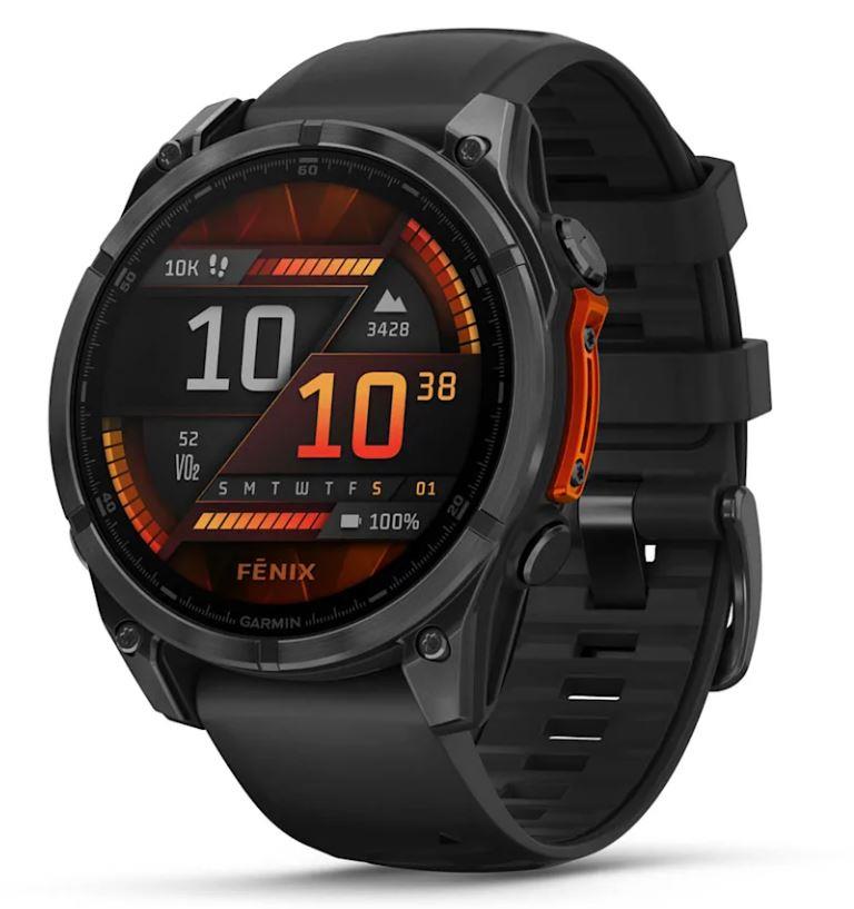 Garmin Fenix 8 47mm Amoled Gray Black Silicone Watch 010-02904-00 Viedais pulkstenis, smartwatch