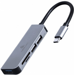 Hub 3-ports USB-C, USB 2.0x2, USB 3.0, card reader USB centrmezgli