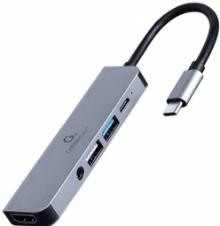 Gembird USB Type-C 5-in-1 Grey 8716309124256 dock stacijas HDD adapteri