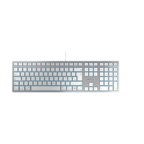 CHERRY TAS KC 6000 C FOR MAC Corded DE-Layout silver/white klaviatūra