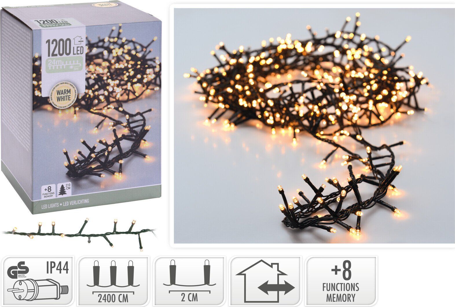 Lampki choinkowe 1200 LED biale cieple HV279881-SW (8719202259988) Ziemassvētku lampiņas