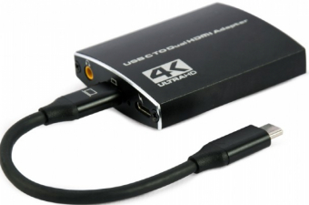 Gembird A-CM-HDMIF2-01 USB-C to dual HDMI adapter, 4K 60Hz, black adapteris
