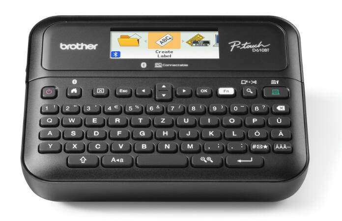 BROTHER P-TOUCH D610BTVP UNTIL 14MM USB W. ADAPTER/CASE/CABLE/TAPECATR. printeris