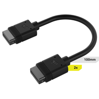 CORSAIR iCUE LINK Cable 2x100mm Black datortehnikas aksesuārs