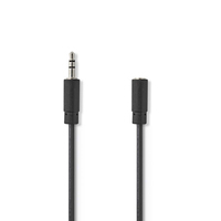 Nedis Aux Audio vads 3.5 mm (M) -> 3.5 mm (F) 3m Melns