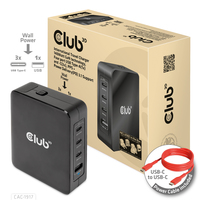 Club3D Reiseladegerat   3xUSB Typ C, 1xUSB Typ A, PD 140W retail Baterija