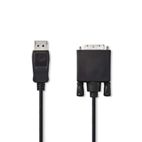 Nedis - Videokabel - DVI-D (M) bis DisplayPort (M) - DisplayPort 1.1 - 3 m - Daumenschrauben - Schwarz 5412810263936 kabelis video, audio
