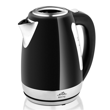 ETA Kettle Ela Digi ETA959890020 Electric, 2200 W, 1.7 L, Stainless steel, 360 degrees  rotational base, Black Elektriskā Tējkanna