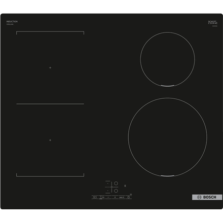 Bosch Hob PWP611BB5E  Induction, Number of burners/cooking zones 4, Touch, Timer, Black plīts virsma