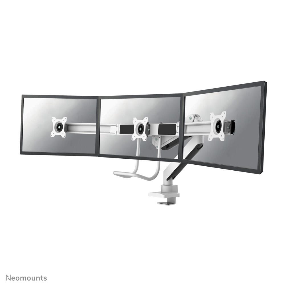 NeoMounts Full Motion DualDesk Mnt - Wht at screen desk mount,  8717371447519