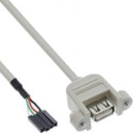 Kabel USB InLine USB A/4pin, 0.4m, Pelēks (33440F) USB kabelis