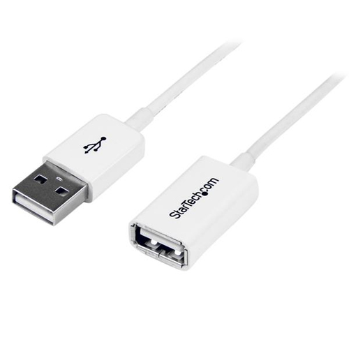 StarTech.com 1m USB 2.0 Verlangerungskabel A auf A - Stecker/Buchse - white (U... adapteris