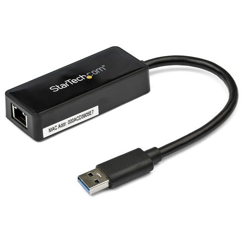StarTech.com USB 3.0 Gigabit Ethernet Lan Adapter with USB Port - black (USB... tīkla karte