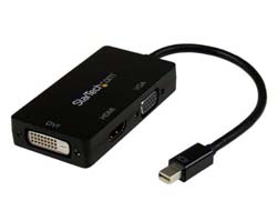 StarTech.com 3-in-1 Mini DisplayPort auf HDMI / DVI / VGA Adapter - Reiseadap... adapteris