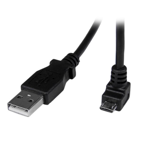 StarTech.com 2m USB 2.0 A auf Micro USB B Kabel abgewinkelt - black (USBAUB... adapteris