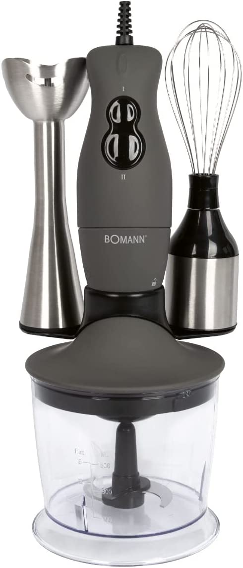 Bomann SMS6055 CB 3-in-1 hand blender set (grey/stainless steel) Blenderis