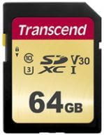 Transcend SDXC 500S         64GB Class 10 UHS-I U3 V30 atmiņas karte