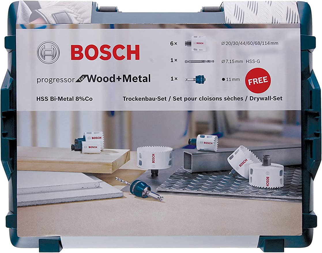 Bosch Hole saw set Progressor for Wood & Metal, 8 pieces (L-BOXX) 2608594270 (3165140977630)