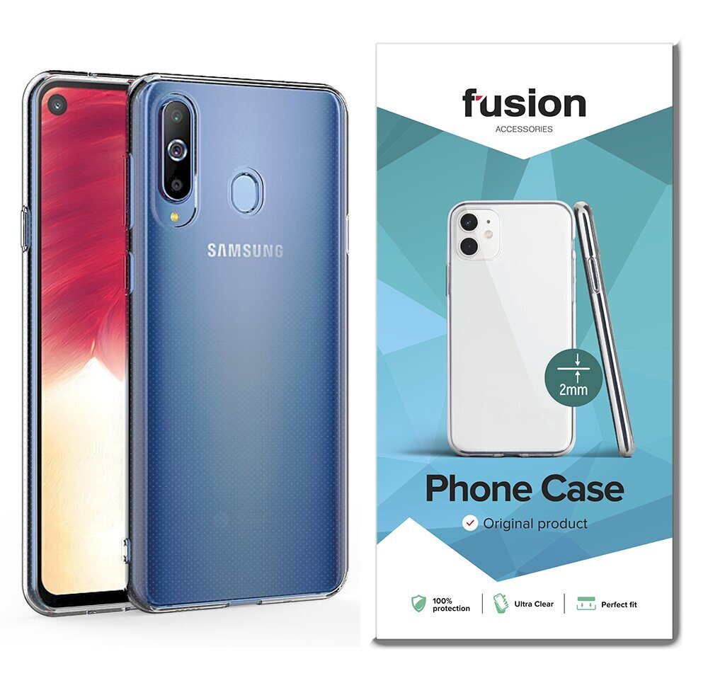 Fusion Ultra Clear Series 2 mm Silikona Aizsargapvalks Samsung A202 Galaxy A20e Caurspīdīgs (EU Blister) maciņš, apvalks mobilajam telefonam