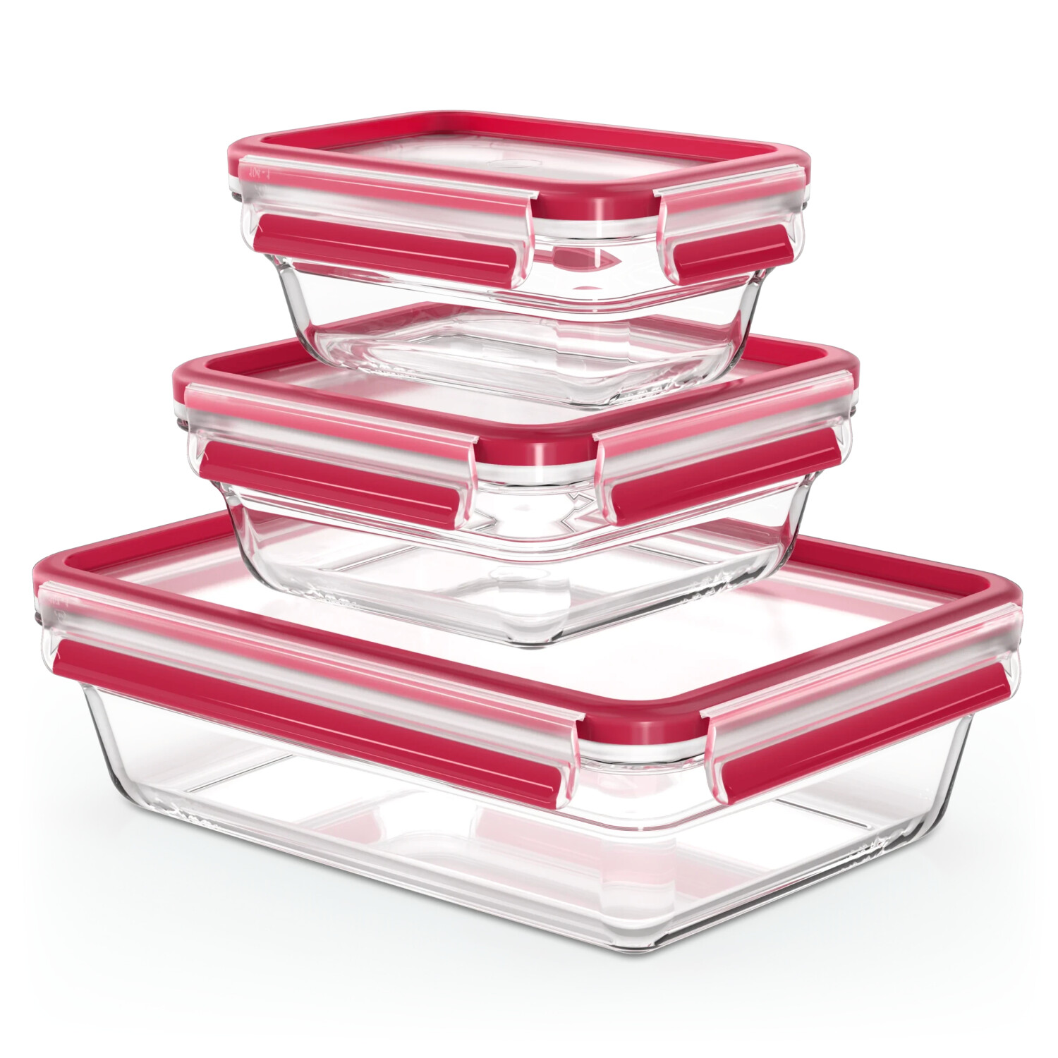 EMSA Clip&Close Glass Food Storage Box 3 pieces