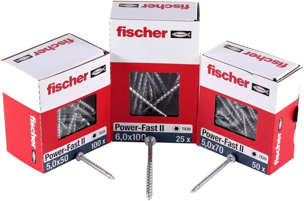 FISCHER chipboard screw Power-Fast II 6.0x140 countersunk (50 pieces, partial thread, galvanized) 670692 (4048962375503)