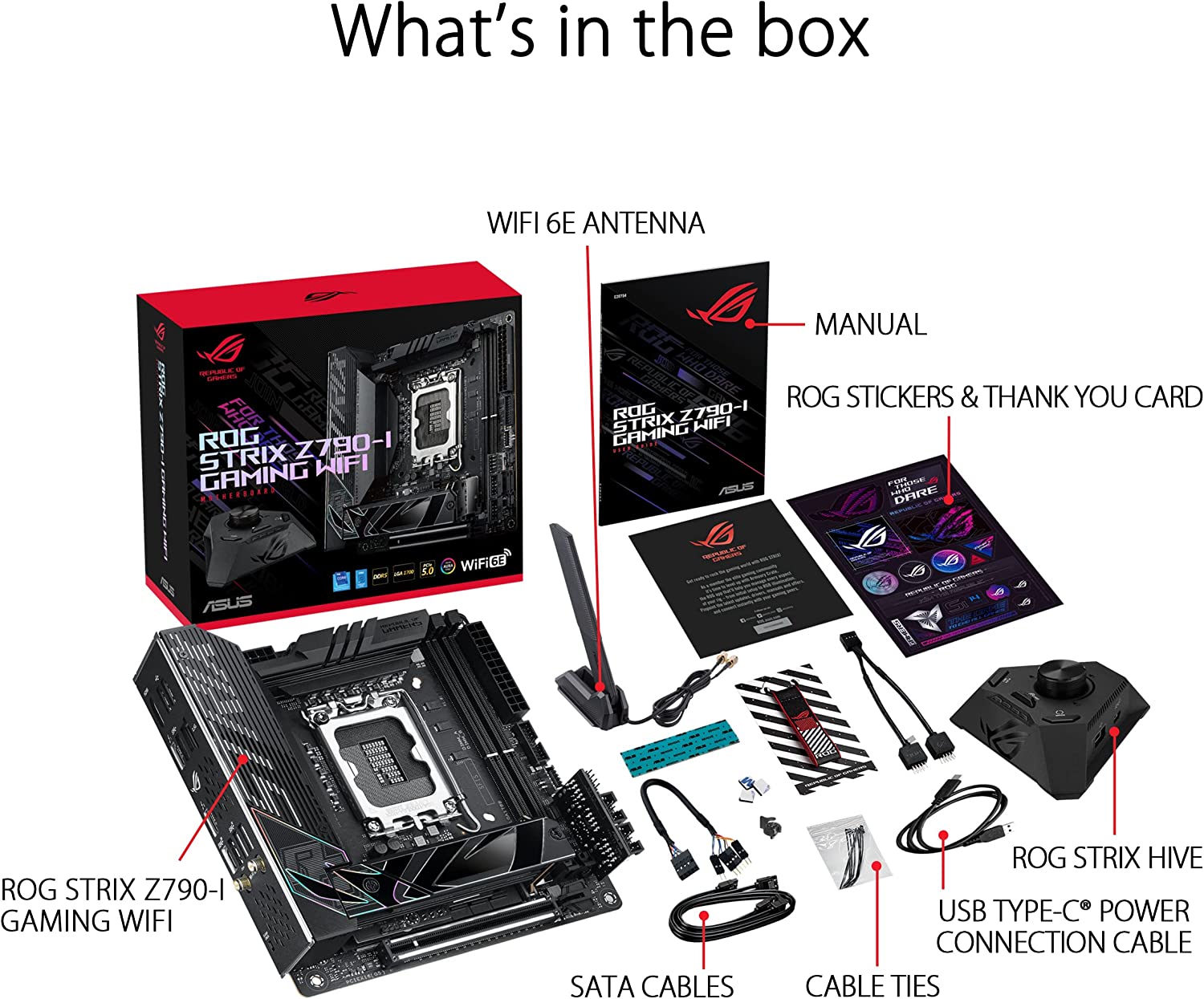 ASUS ROG STRIX Z790-I GAMING WIFI MB pamatplate, mātesplate