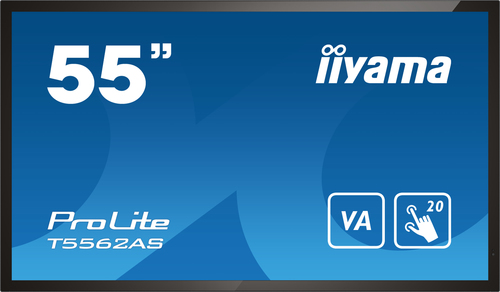 iiyama ProLite T5562AS-B1 55" Class (54.6" viewable) LED-backlit LCD display - 4K - for digital signage / interactive communication publiskie, komerciālie info ekrāni