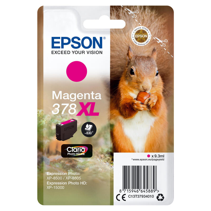 Epson ink cartridge magenta Claria Photo HD 378 XL    T 3793 kārtridžs