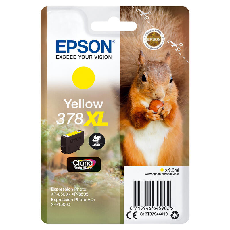 Epson ink cartridge yellow Claria Photo HD 378 XL    T 3794 kārtridžs