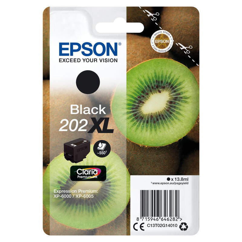 Epson 202XL - 13,8 ml - black - Original - Packed blister - Ink cartridge (C13T02G14010) kārtridžs