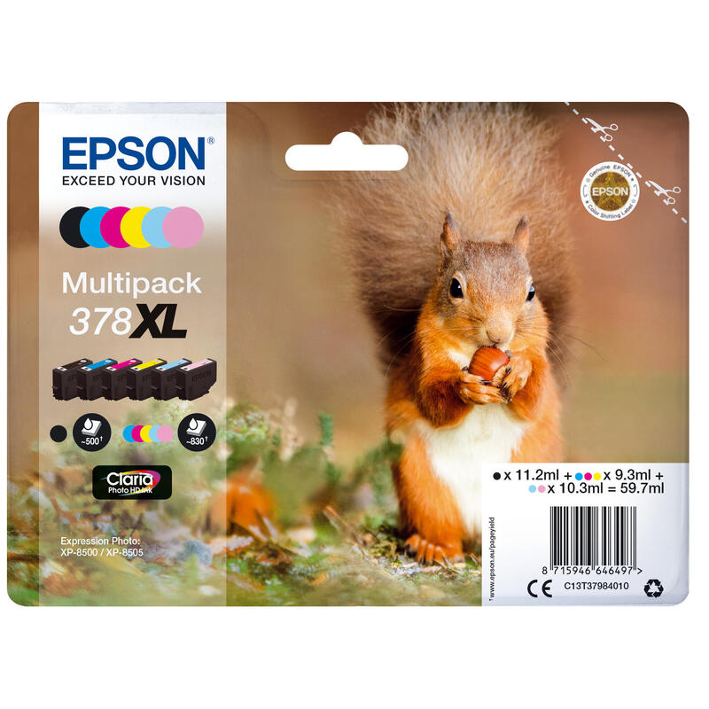 Epson Multipack Claria Photo HD T 378 XL (6 colors)       T 3798 kārtridžs